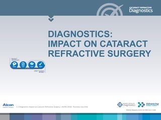 1 | Diagnostics Impact on Cataract Refractive Surgery | ASCRS 2016| Business Use Only
DIAGNOSTICS:
IMPACT ON CATARACT
REFRACTIVE SURGERY
©2016 Novartis 4/16 US-CRD-16-E-1320
 