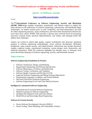 7th International Conference on Software Engineering, Security, and ...