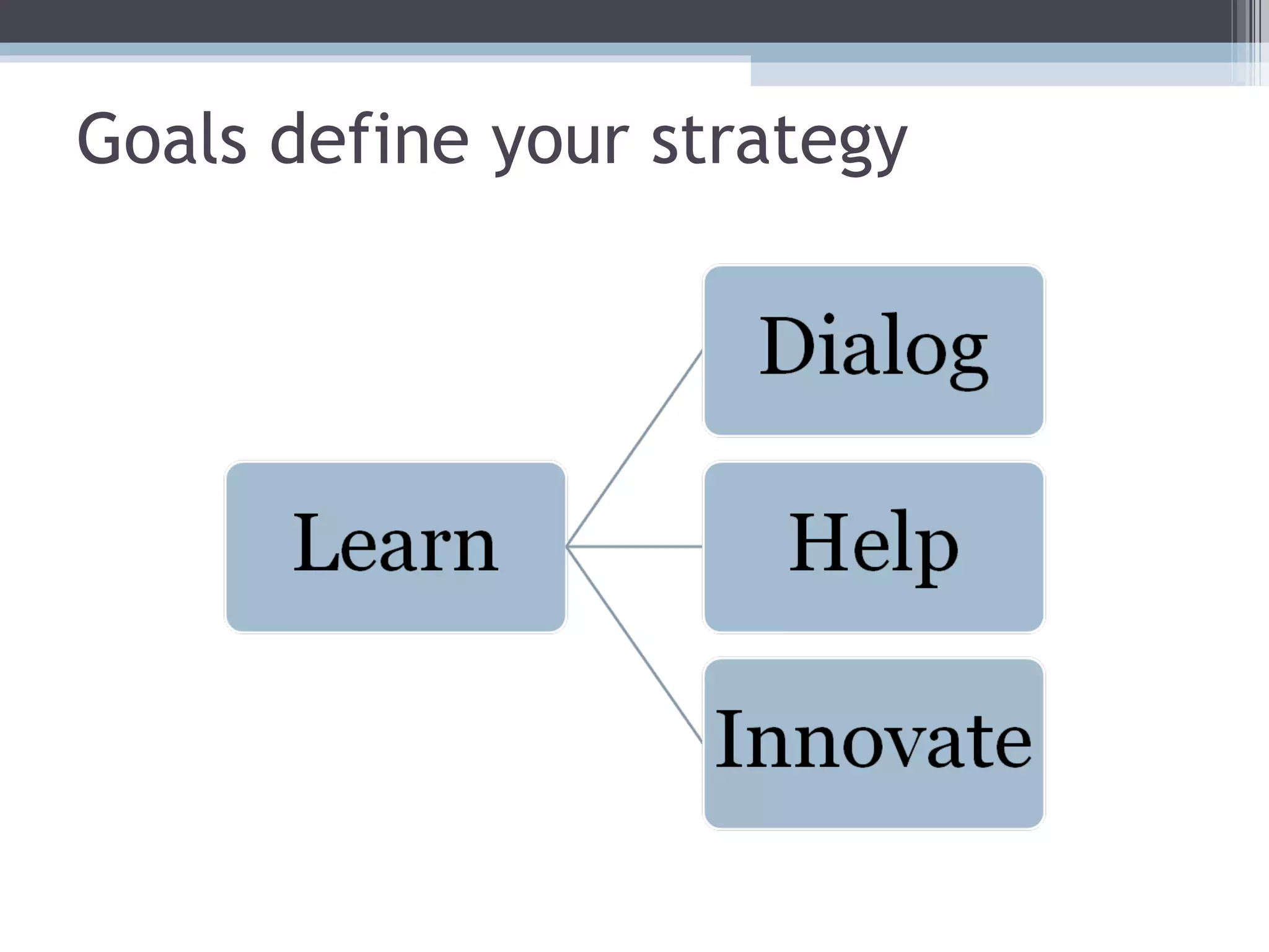 Goals define your strategy 