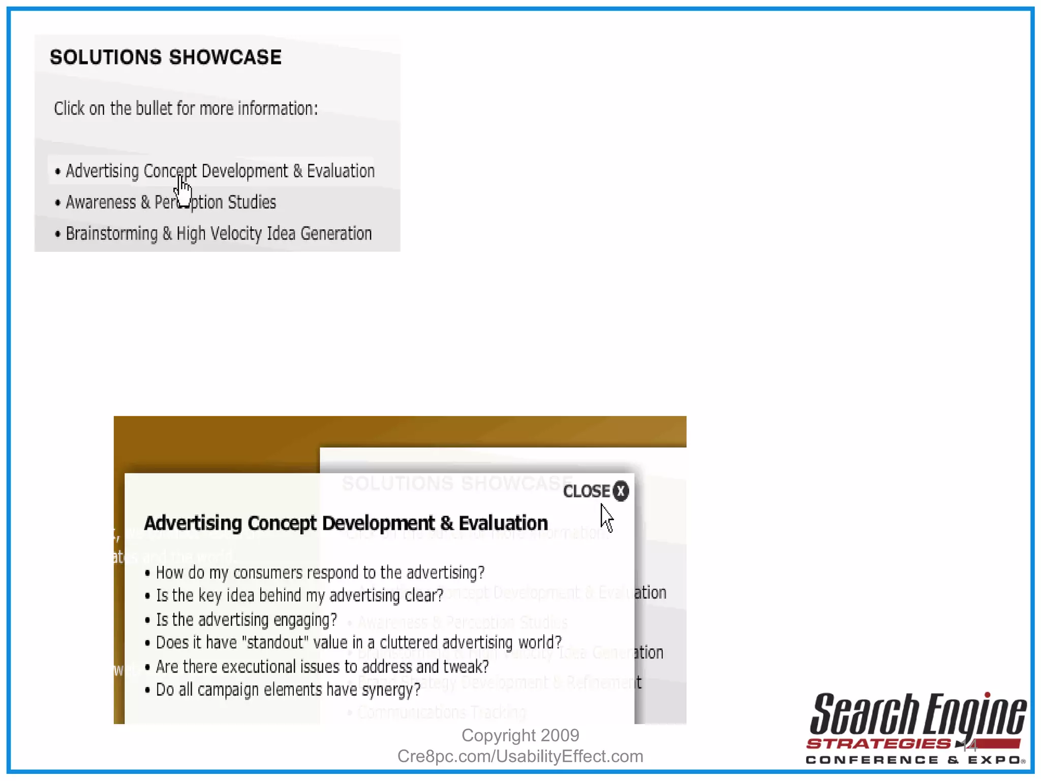 Copyright 2009 Cre8pc.com/UsabilityEffect.com 