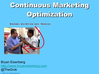 The Toolbox for Continuous Marketing Optimization ,[object Object],[object Object],[object Object],© 1998 - 2011 BryanEisenberg.com Before: Un-Optimized Version 