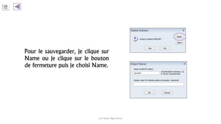 Pour le sauvegarder, je clique sur
Name ou je clique sur le bouton
de fermeture puis je choisi Name.
Carl Nally Régi Simon
 