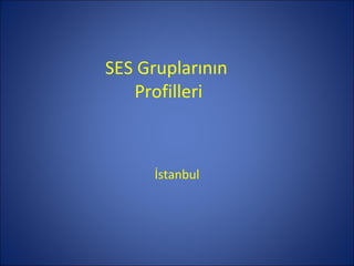 SES Gruplarının
   Profilleri



      İstanbul
 