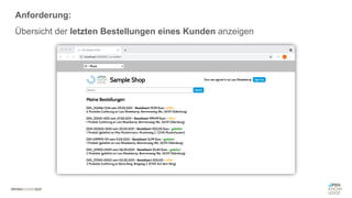 #WISSENTEILEN
Anforderung:
Übersicht der letzten Bestellungen eines Kunden anzeigen
 