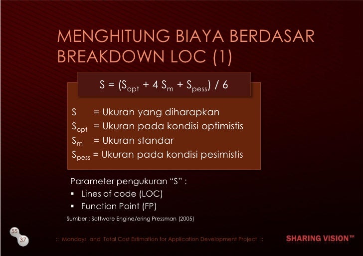Mandays Dan Total Cost Estimation For Application 