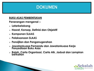 GarispanduanPelaksanaan</li></ul>danPenilaian SLAAS<br />DOKUMEN<br />