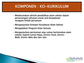 KOMPONEN<br />PENGURUSAN<br />KURIKULUM<br />PENGHIJAUAN<br />KO-KURIKULUM<br />