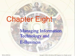 Chapter Eight Managing Information Technology and  E-Business Copyright © 2006 by The McGraw-Hill Companies, Inc. All rights reserved. McGraw-Hill/Irwin 