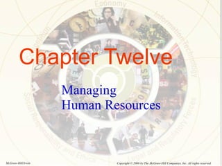 Chapter Twelve Managing Human Resources Copyright © 2006 by The McGraw-Hill Companies, Inc. All rights reserved. McGraw-Hill/Irwin 