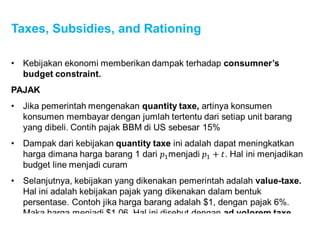 Taxes, Subsidies, and Rationing
 