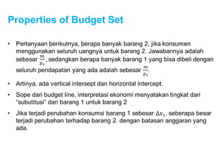 Properties of Budget Set
 