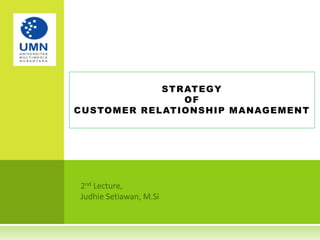 STRATEGY
OF
CUSTOMER RELATIONSHIP MANAGEMENT
 