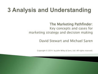 The Marketing Pathfinder:
Key concepts and cases for
marketing strategy and decision making
David Stewart and Michael Saren
Copyright © 2014 by John Wiley & Sons, Ltd. All rights reserved.
 