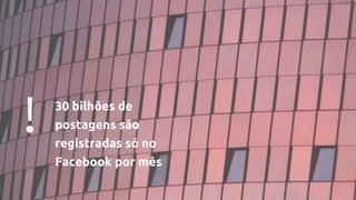 ! 30 bilhões de
postagens são
registradas só no
Facebook por mês
 