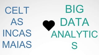 O MUNDO
MUDOU
CELT
AS
INCAS
MAIAS
BIG
DATA
ANALYTIC
S
 