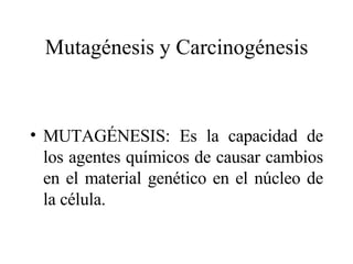 Mutagénesis y Carcinogénesis ,[object Object]