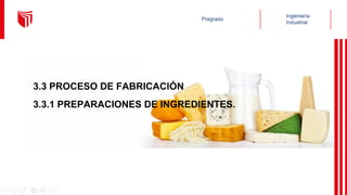 3.3 PROCESO DE FABRICACIÓN
3.3.1 PREPARACIONES DE INGREDIENTES.
 