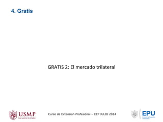 Curso de Extensión Profesional – CEP JULIO 2014 
4. Gratis 
GRATIS 2: El mercado trilateral 
 