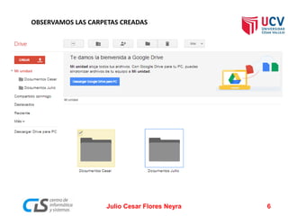 OBSERVAMOS LAS CARPETAS CREADAS
Julio Cesar Flores Neyra 6
 