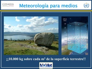 Meteorología para medios
¡¡10.000 kg sobre cada m2 de la superficie terrestre!!
 