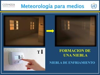 Meteorología para medios
T FORMACION DE
UNA NIEBLA
NIEBLA DE ENFRIAMIENTO
 