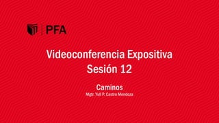 Caminos
Mgtr. Yuli P. Castro Mendoza
Videoconferencia Expositiva
Sesión 12
 