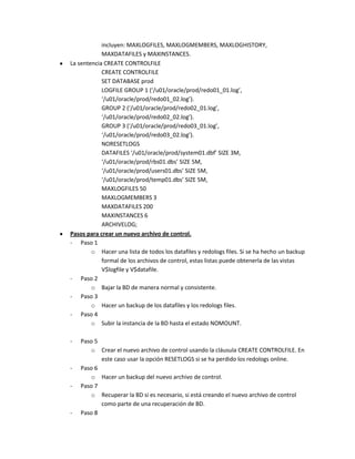 Sesión13 - Archivos de Control (Oracle) | DOCX