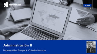 Administración II
Docente: MBA. Enrique A. Cabellos Barboza
2021- II
 