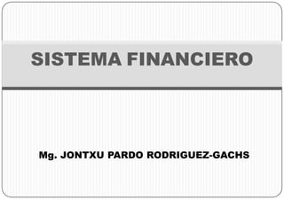 SISTEMA FINANCIERO




Mg. JONTXU PARDO RODRIGUEZ-GACHS
 