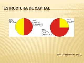 ESTRUCTURA DE CAPITAL
Eco. Gonzalo Vaca Ms.C.
 