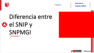Diferencia entre
el SNIP y
SNPMGI
 