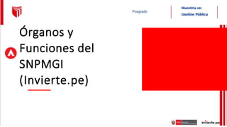 Órganos y
Funciones del
SNPMGI
(Invierte.pe)
 