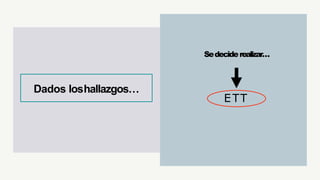 Sedeciderealizar…
ETT
Dados loshallazgos…
 