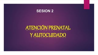 ATENCIÓN PRENATAL
Y AUTOCUIDADO
SESION 2
 