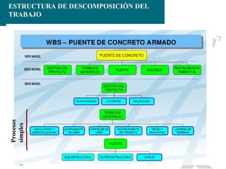 Procesos
simples

ESTRUCTURA DE DESCOMPOSICIÓN DEL
TRABAJO

 