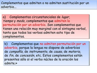 Tema 3. Gramática. Los complementos verbales | PPT