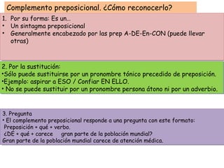 Tema 3. Gramática. Los complementos verbales | PPT