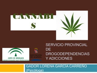 CANNABI 
SERVICIO PROVINCIAL 
DE 
DROGODEPENDENCIAS 
Y ADICCIONES 
S 
GÁDOR LORENA GARCÍA CARREÑO 
(Psicóloga) 
 