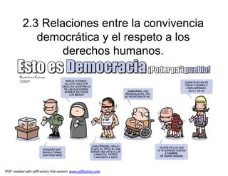 2.3 Relaciones entre la convivencia
              democrática y el respeto a los
                   derechos humanos.




PDF created with pdfFactory trial version www.pdffactory.com
 