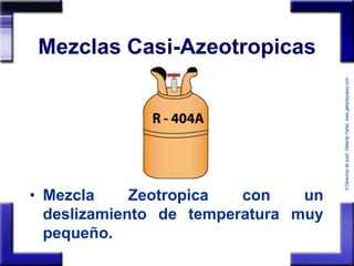 © Derechos de autor: Gildardo Yañez www.gildardoyanez.com 
Mezclas Casi-Azeotropicas 
• Mezcla Zeotropica con un 
deslizam...
