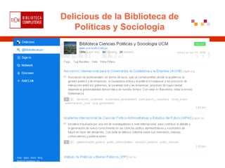 Delicious de la Biblioteca de
Políticas y Sociología
 