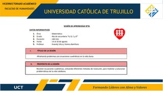 UNIVERSIDAD CATÓLICA DE TRUJILLO
FACULTAD DE HUMANIDADES
VICERRECTORADO ACADÉMICO
 
