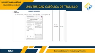 UNIVERSIDAD CATÓLICA DE TRUJILLO
FACULTAD DE HUMANIDADES
VICERRECTORADO ACADÉMICO
 