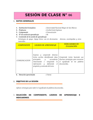 Sesión Componente Comunicación-UNMSM