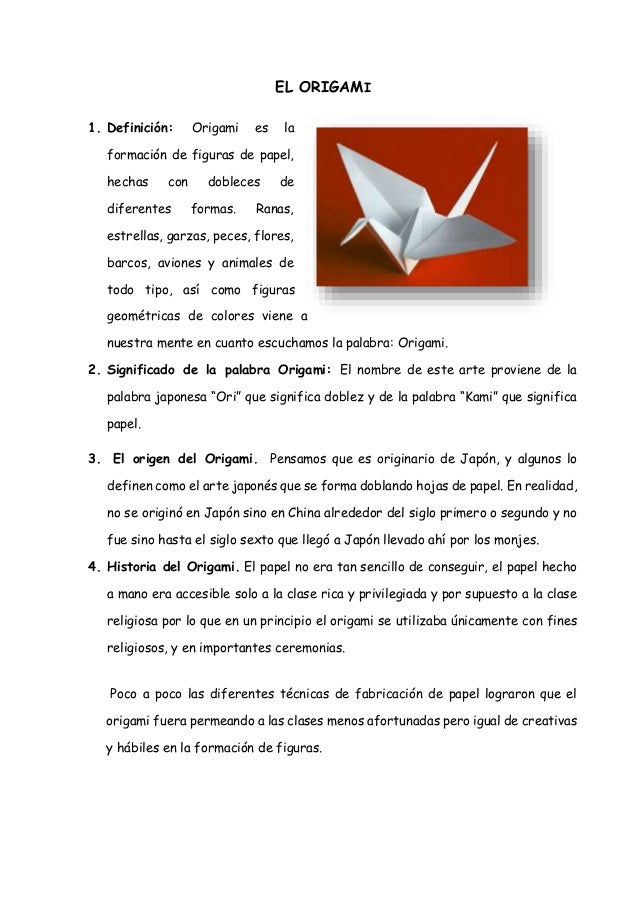 Origami Definicion