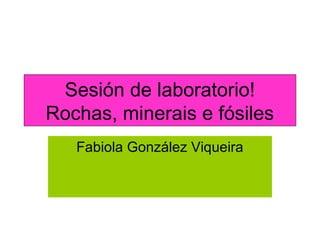 Sesión de laboratorio!
Rochas, minerais e fósiles
Fabiola González Viqueira
 
