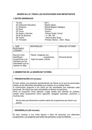 Sesiónes1.2, 3,4,5...de  Tutoría 