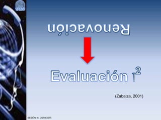 SESIÓN III. 25/04/2015
(Zabalza, 2001)
 