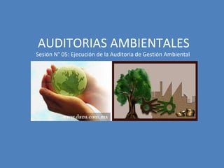 AUDITORIAS AMBIENTALES
Sesión N° 05: Ejecución de la Auditoria de Gestión Ambiental
 