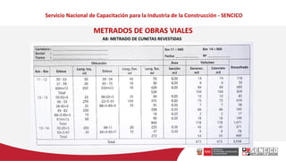Servicio Nacional de Capacitación para la Industria de la Construcción - SENCICO
METRADOS DE OBRAS VIALES
A8: METRADO DE C...
